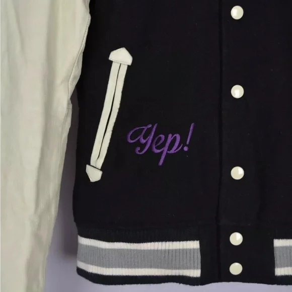 RARE! X-Girl Varsity Jacket College Leather Wool Hype Street Fashion Size 2 - Picture 8 of 14